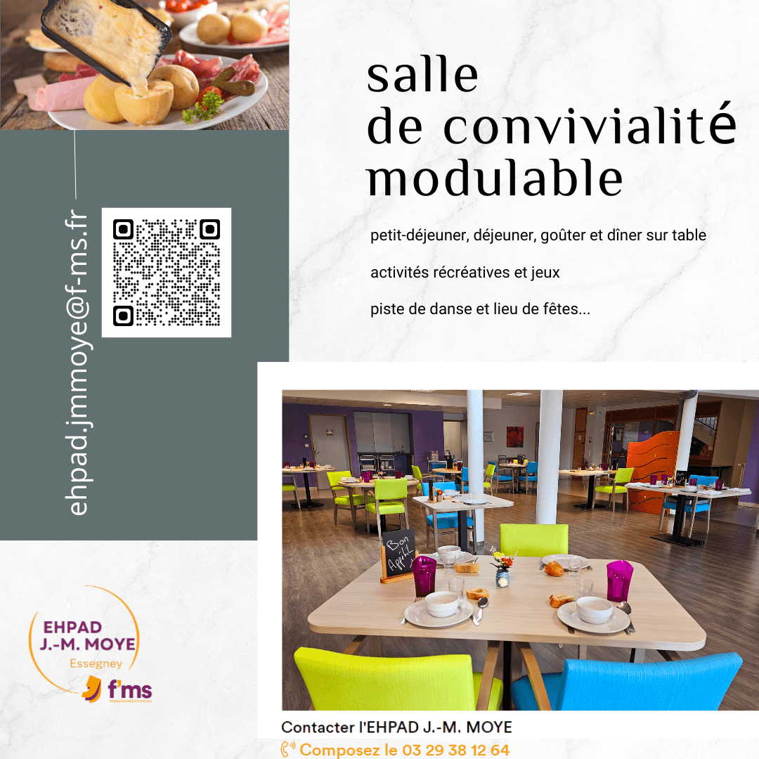 federation medico sociale fms personnes agees ehpad jean martin moye essegney salle de convivialité pour repas, activités et fêtes 