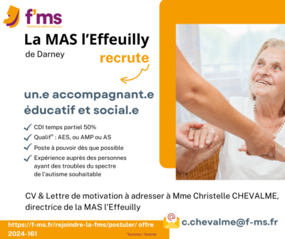 federation medico sociale fms postuler la mas l effeuilly recrute aes cdi temps partiel 