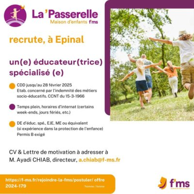 federation medico sociale fms postuler la mecs la passerelle recrute es cdd temps plein fms 