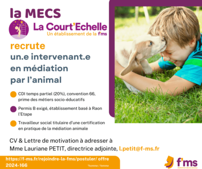 federation medico sociale fms postuler la court echelle recrute intervenant med animale cdi tpspartiel 