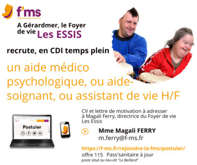 federation medico sociale fms postuler Les ESSIS offre 115 AMP AS ou AV H F FMS POSTULER 138 e1663491631616 FMS | Fédération Médico Sociale