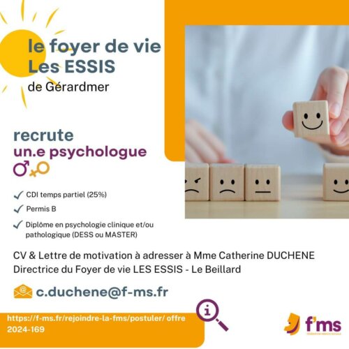 federation medico sociale fms postuler offre cdi tps partiel psychologue les essis fms emploi 