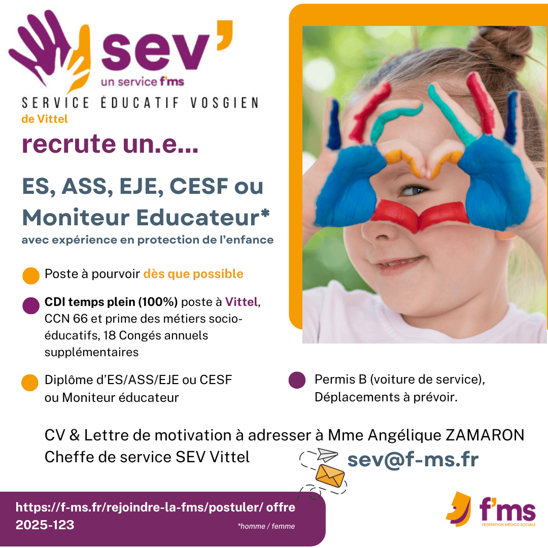 federation medico sociale fms postuler2025 2025 123 SEV Vittel ES EJE ASS CESF ME CDI Tps plein hf FMS 127 FMS | Fédération Médico Sociale