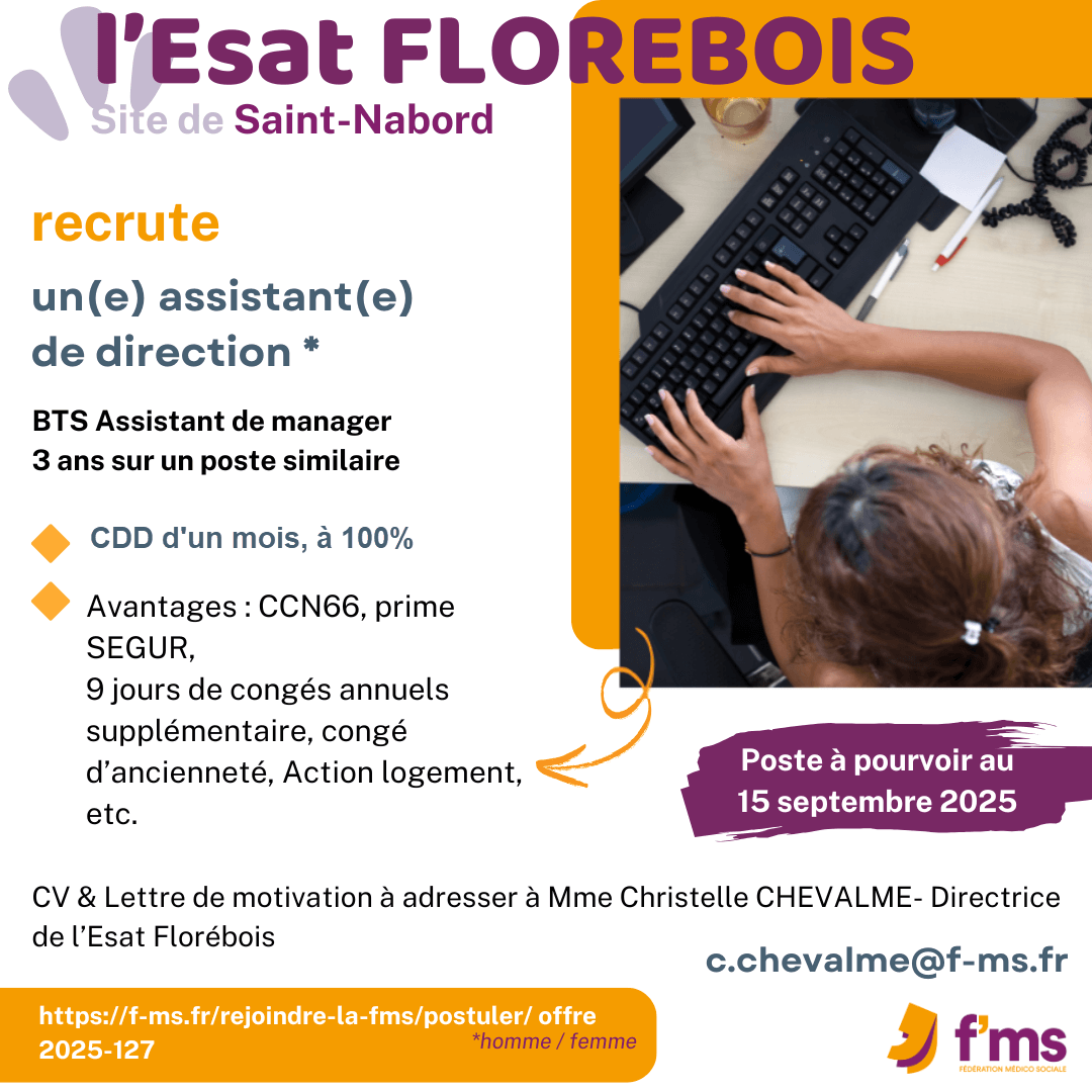 fms postuler l esat darney recrute assistant direction hf