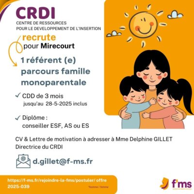 federation medico sociale fms postuler le crdi recrute référent fam monop cdd tps plein fms 