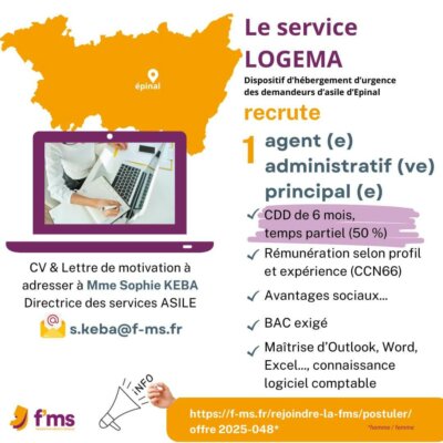 federation medico sociale fms postuler2025 Logema recrute agent adm principal CDD tps partiel 6 mois 42 e1742052603526 FMS | Fédération Médico Sociale