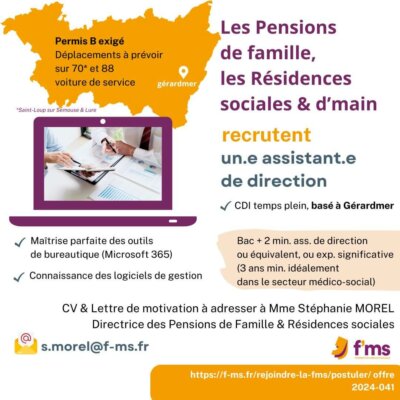 federation medico sociale fms postuler d les pf, rs et d'main recrutent ass direction cdi temps plein 